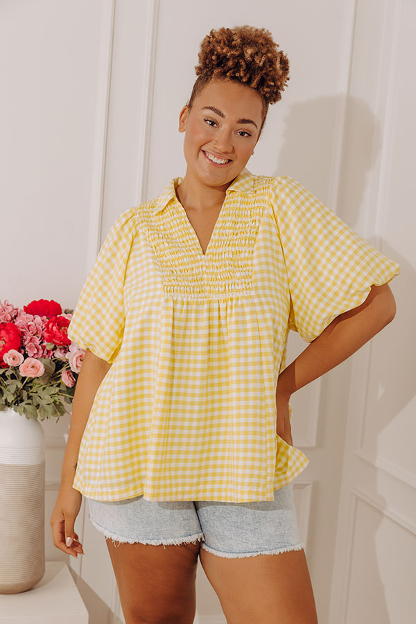 Picnic Charm Gingham Top Curves Image - 1