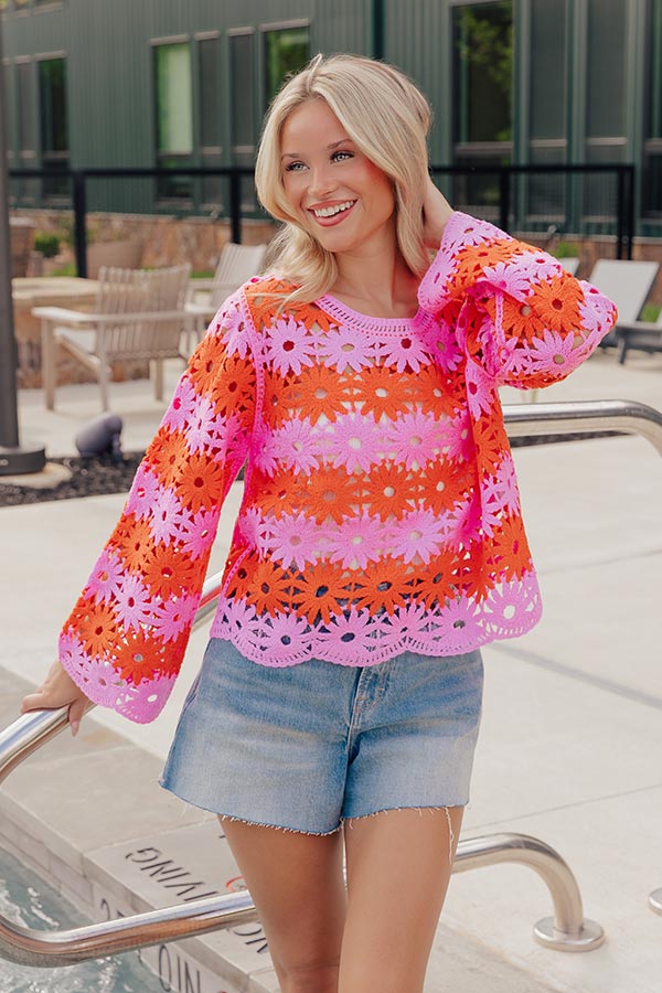 Flower Pop Crochet Top