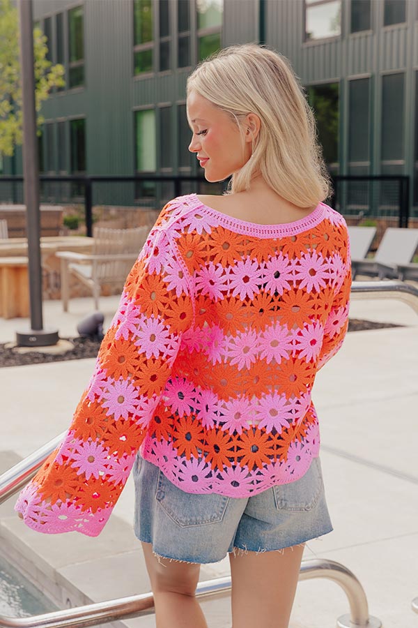Flower Pop Crochet Top Image - 4
