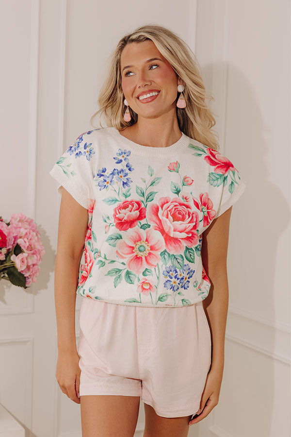 Talk Floral To Me Knit Top