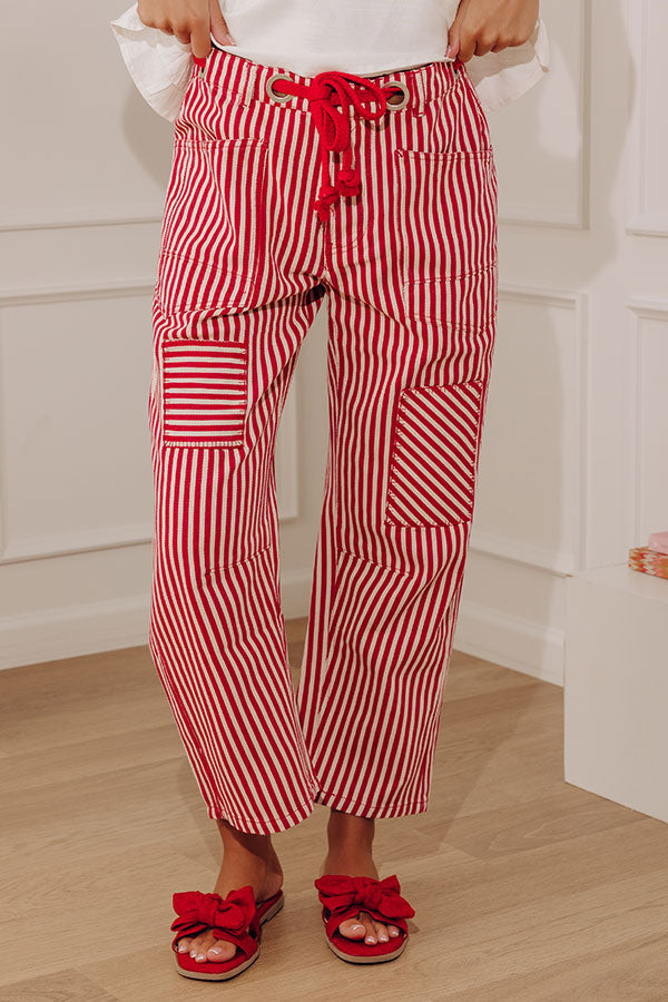 The Sylvie Midrise Stripe Barrel Leg Jean Image - 3