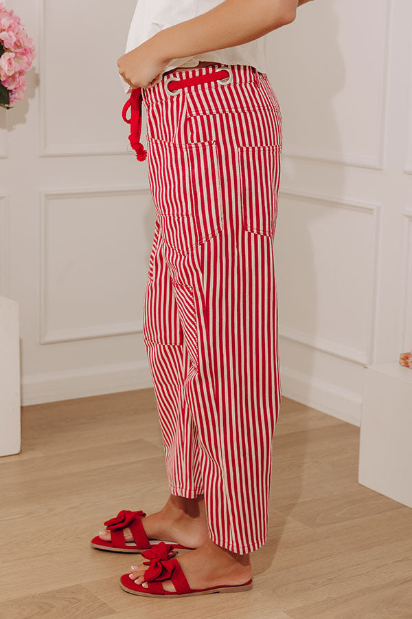 The Sylvie Midrise Stripe Barrel Leg Jean Image - 4