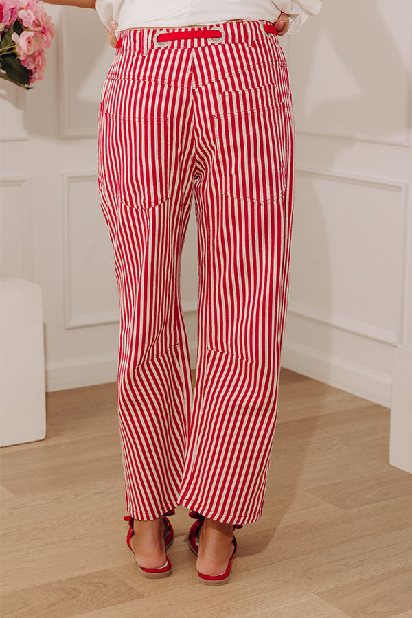 The Sylvie Midrise Stripe Barrel Leg Jean Image - 5