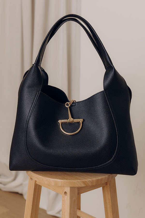 Penthouse Views Faux Leather Large Tote in Black Image - 1