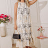 Amalfi Garden Embroidered Midi Dress in French Vanilla Image - 1