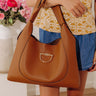 Penthouse Views Faux Leather Large Tote in Camel Image - 1