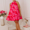 Gardenia Gorgeous Floral Mini Dress in Red Curves Image - 1