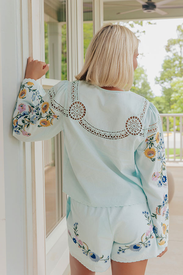 Blooming Meadow Embroidered Button Up Top Image - 4