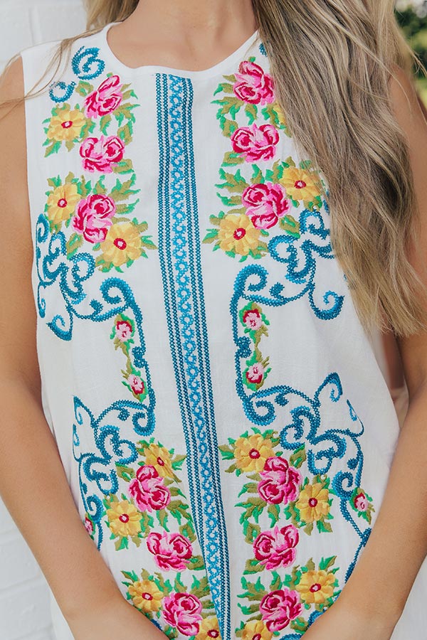 Botanical Beauty Embroidered Mini Dress Image - 5
