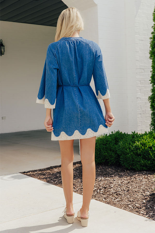 Downtown Nashville Denim Mini Dress Image - 4