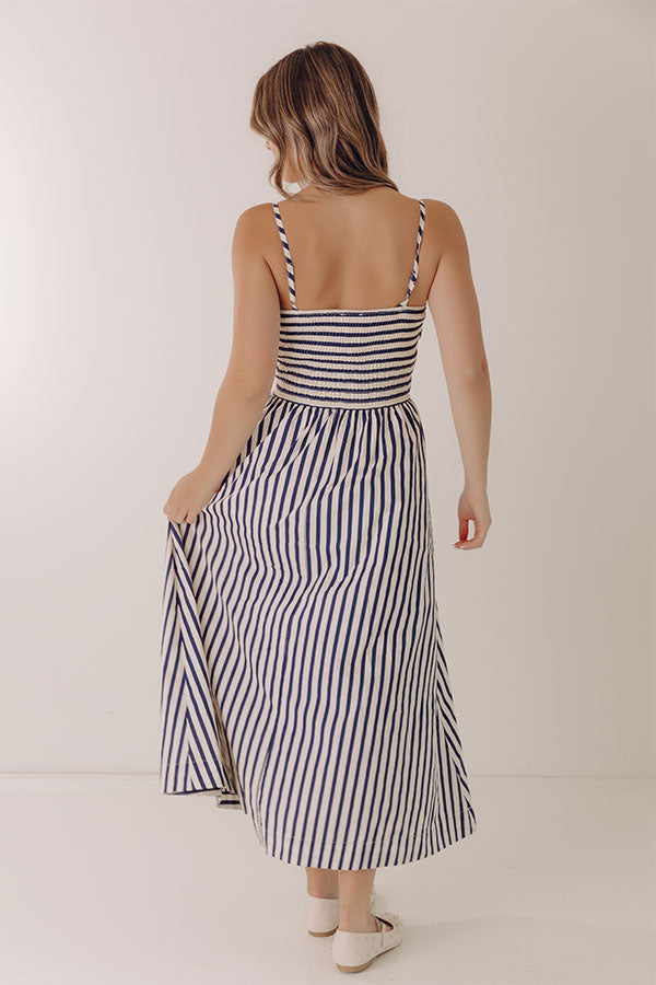 Nantucket Nights Stripe Midi Dress Image - 3