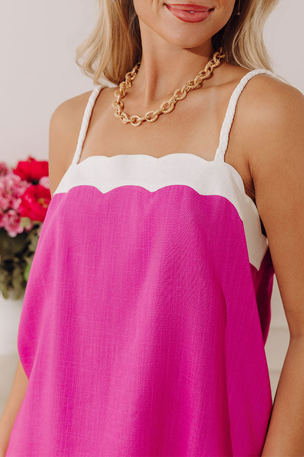 Casual Moments Linen-Blend Top in Violet Image - 4