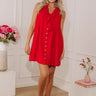 Cheers To That Ruffle Button Down Mini Dress Image - 1
