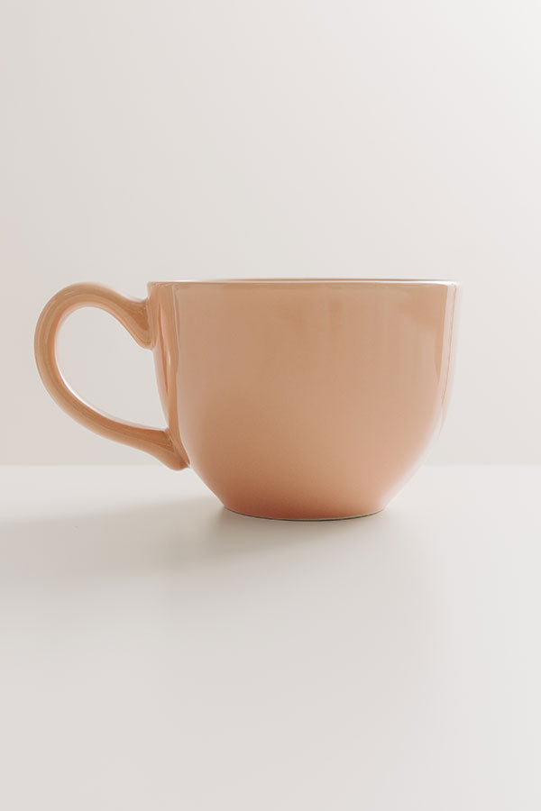 Spill The Tea Stoneware Mug in Peach Image - 2