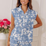 Coastal Retreat Linen-Blend Floral Top Image - 1