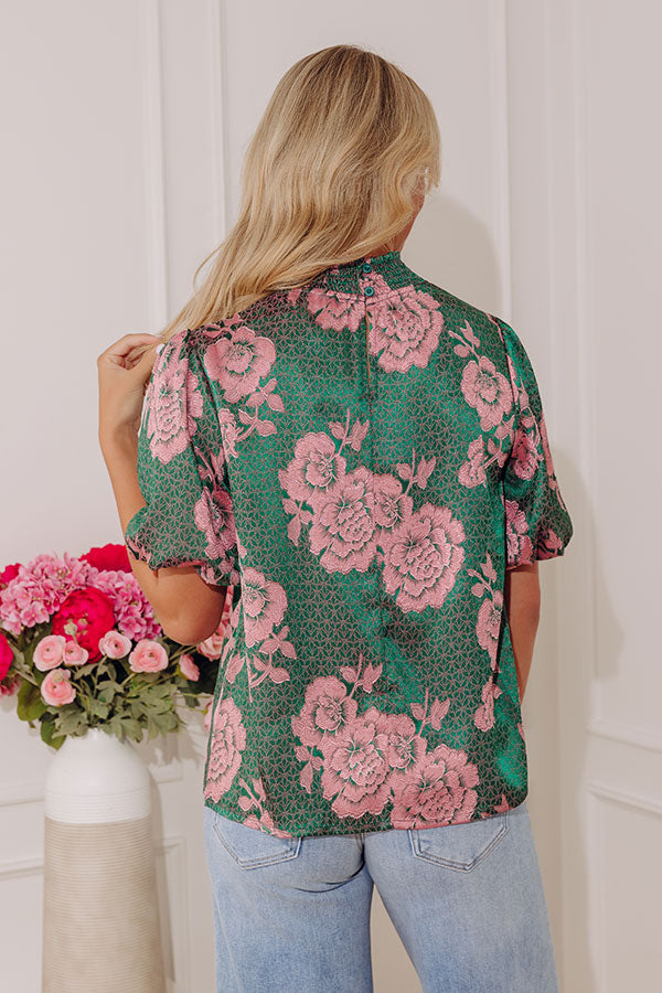 Sweet Elegance Floral Jacquard Top Image - 4