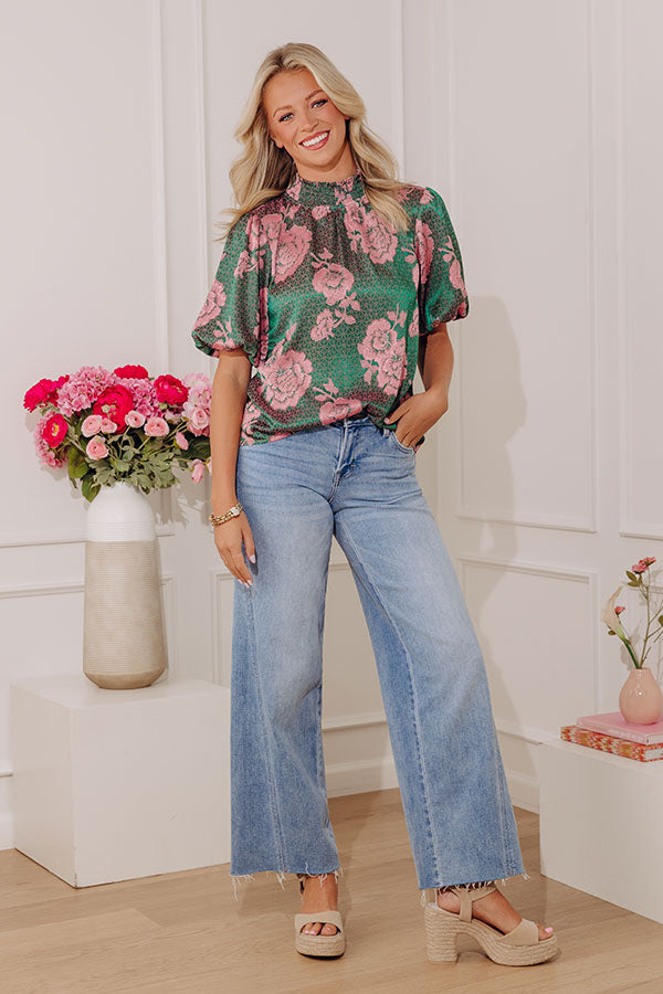 Sweet Elegance Floral Jacquard Top Image - 2