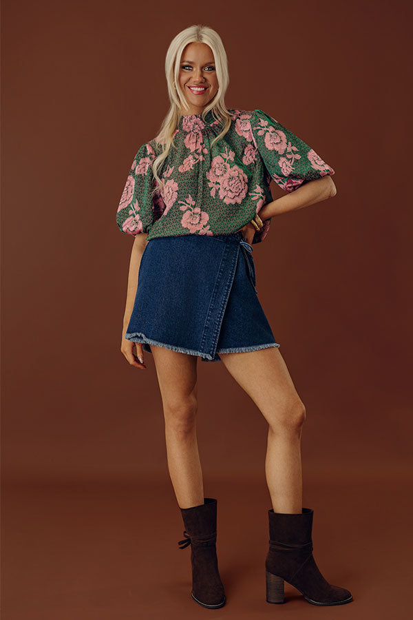 Sweet Elegance Floral Jacquard Top Image - 1