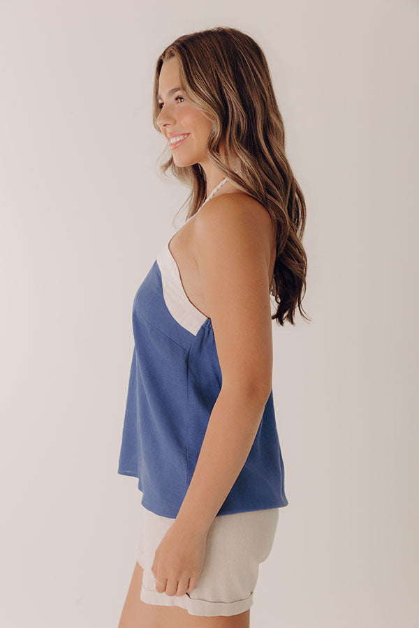 Chic Moments Linen-Blend Halter Top Image - 3