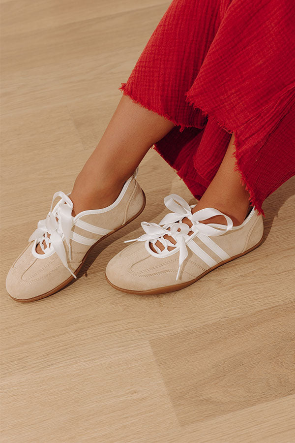 The Bally Faux Suede Ribbon Laced Sneaker Image - 1