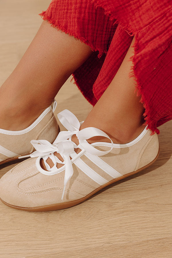The Bally Faux Suede Ribbon Laced Sneaker Image - 2