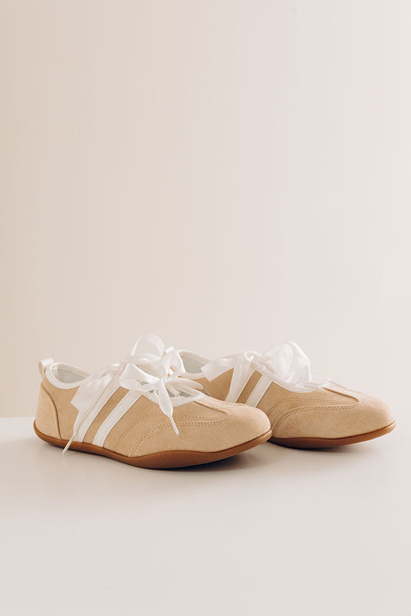 The Bally Faux Suede Ribbon Laced Sneaker