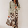 The Sammy High Waist Gingham Barrel Leg Pants Image - 1