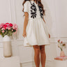 Chantilly Charm Embroidered Mini Dress in Cream Image - 1