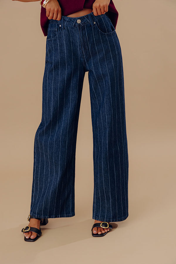 RISEN Calla Midrise Stripe Wide Leg Jean Image - 2