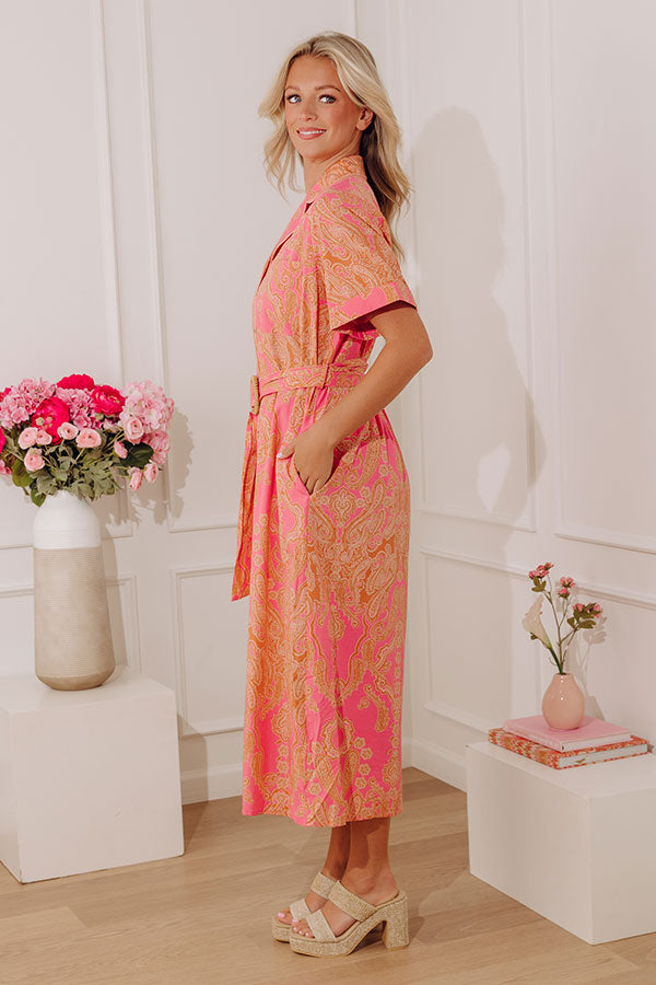 Bubbly Personality Paisley Midi Dress Image - 3