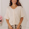 Bistro Chic Knit Button Up Top Image - 1