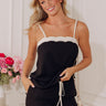 Casual Moments Linen-Blend Top in Black Image - 1