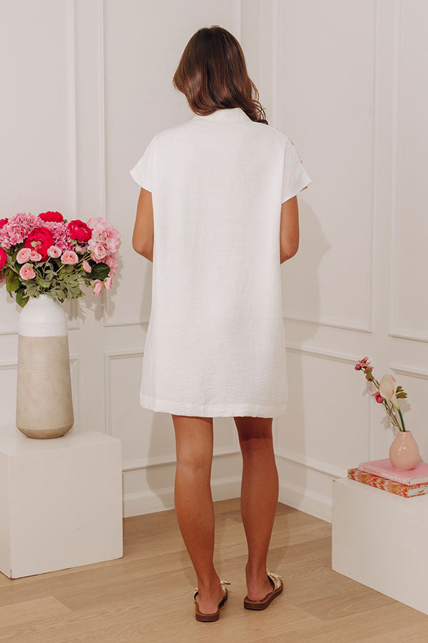 Villa Weekend Floral Embroidered Mini Dress Image - 5