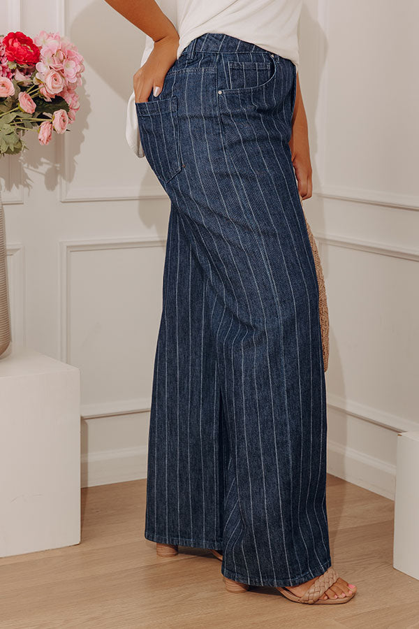 RISEN Calla Midrise Stripe Wide Leg Jean Curves Image - 3