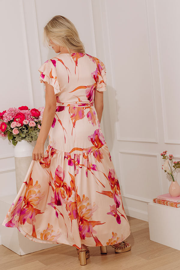 Endless Romance Stain Floral Wrap Maxi Dress Image - 5