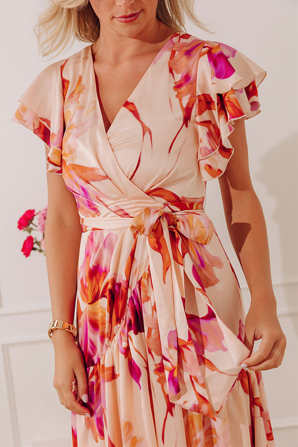 Endless Romance Stain Floral Wrap Maxi Dress Image - 2