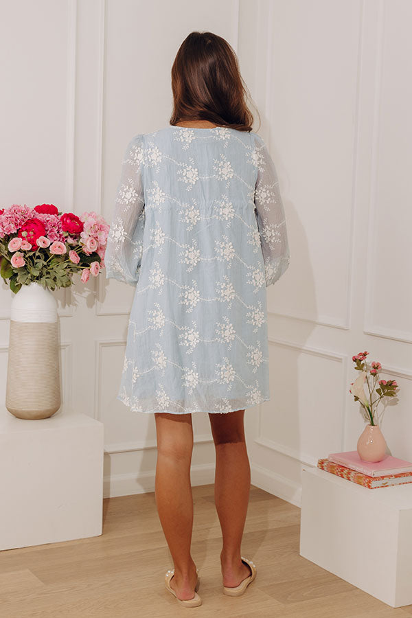 Chic Sweetheart Embroidered Mini Dress in Powder Blue Image - 4