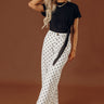 The Sophie High Waist Barrel Leg Polka Dot Pants in White Image - 1