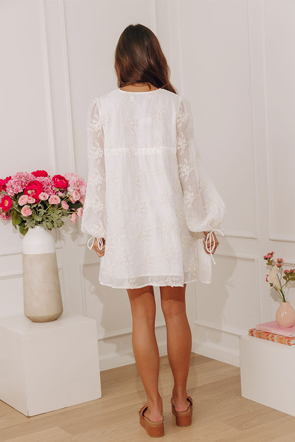 embroidered white mini dress 'Odessa' White Embroidered Mini Dress