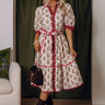 Brunch Plans Floral Button Down Midi Dress Image - 1