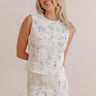 First Date Chic Floral Denim Top in White Image - 1