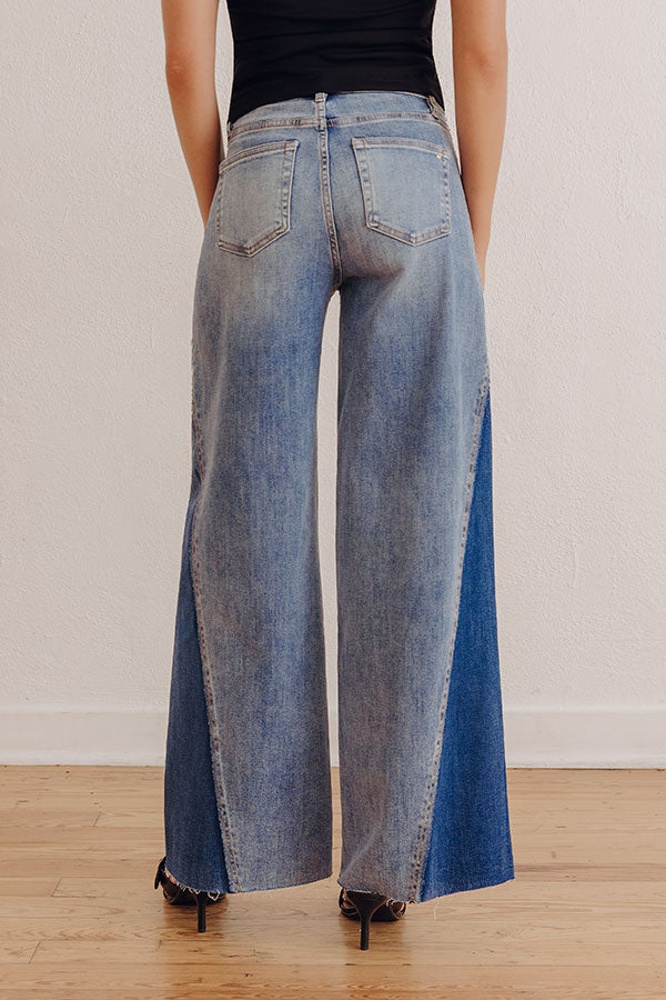 MICA Dakota High Waist 2-Tone Wide Leg Jean Image - 5