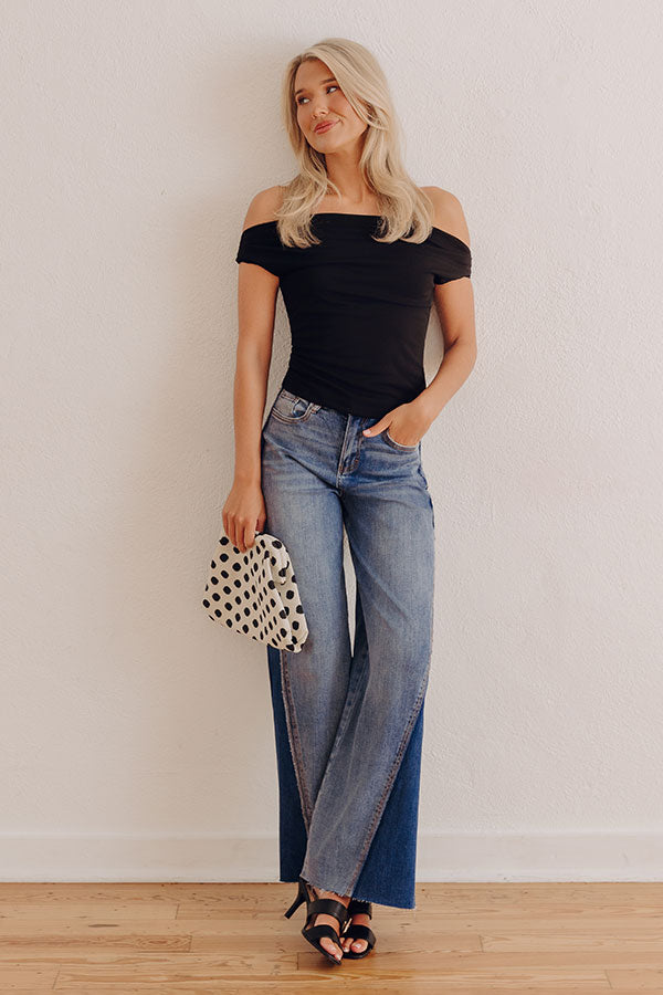 MICA Dakota High Waist 2-Tone Wide Leg Jean Image - 2