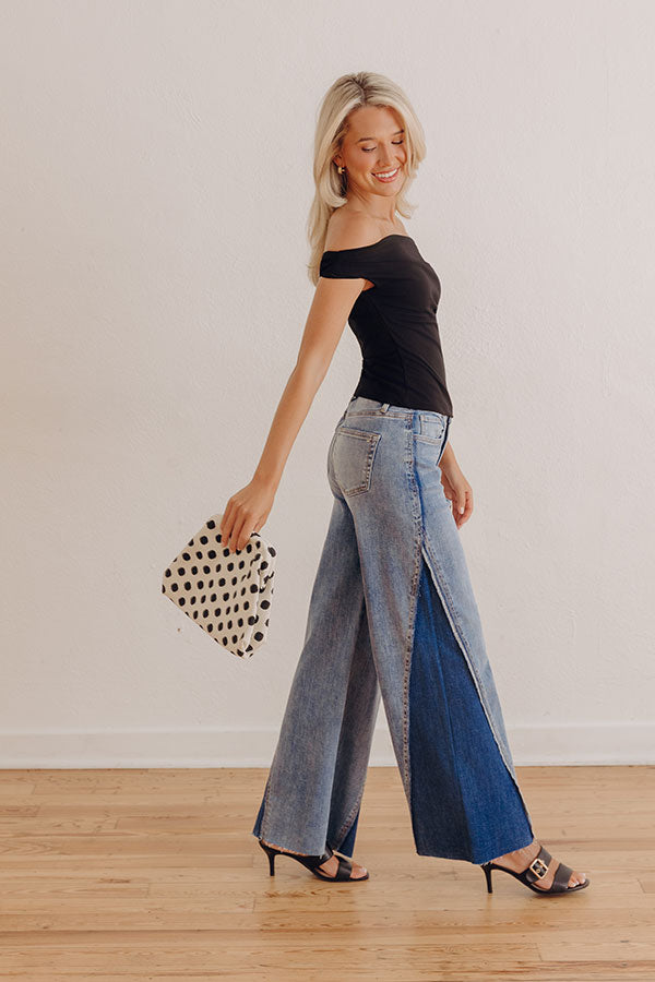 MICA Dakota High Waist 2-Tone Wide Leg Jean Image - 1