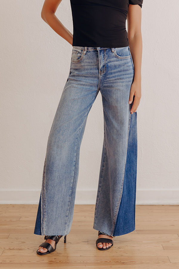 MICA Dakota High Waist 2-Tone Wide Leg Jean Image - 3