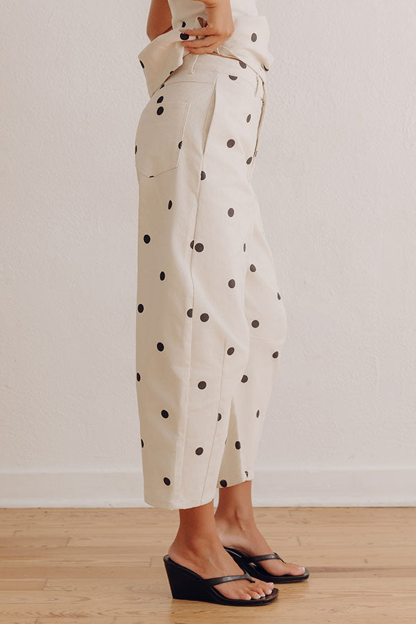 Sweet Spotlight High Waist Polka Dot Barrel Leg Jeans Image - 4