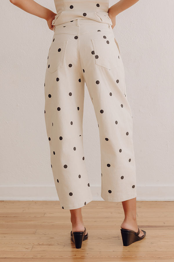Sweet Spotlight High Waist Polka Dot Barrel Leg Jeans Image - 5
