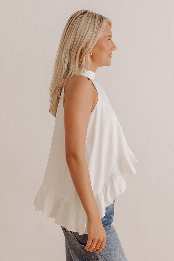 Happy Place Ruffle Top in White Image - 3