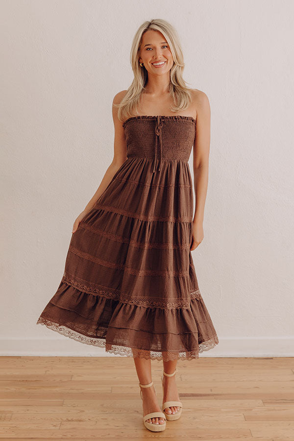 Patio Hangout Tiered Midi Dress Image - 5