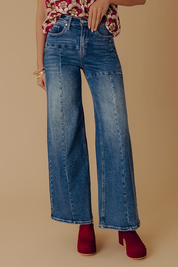 The Briar Midrise Tummy Control Wide Leg Jean Image - 2